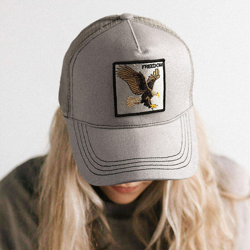 

Wolf Freedom Eagle Mesh Splicing Baseball Cap, Black;light grey, 479058