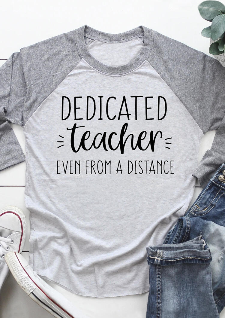 

T-shirts Dedicated Teacher O-Neck T-Shirt Tee in Light Grey. Size