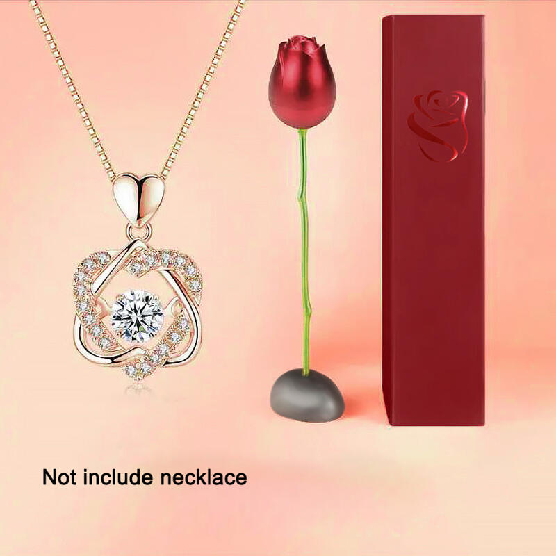 

Creative Alloy Rose Flower Jewelry Gift Box, Red, 479653