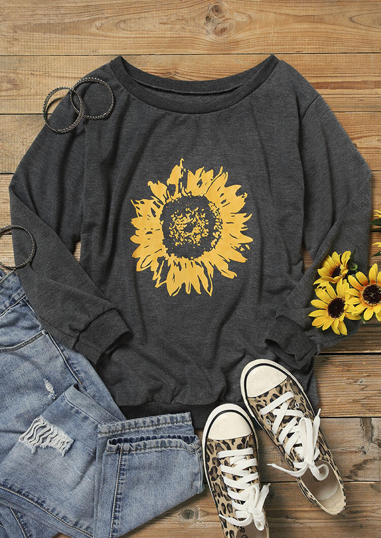 Sweatshirts Sunflower Long Sleeve Sweatshirt in Gray. Size: M
