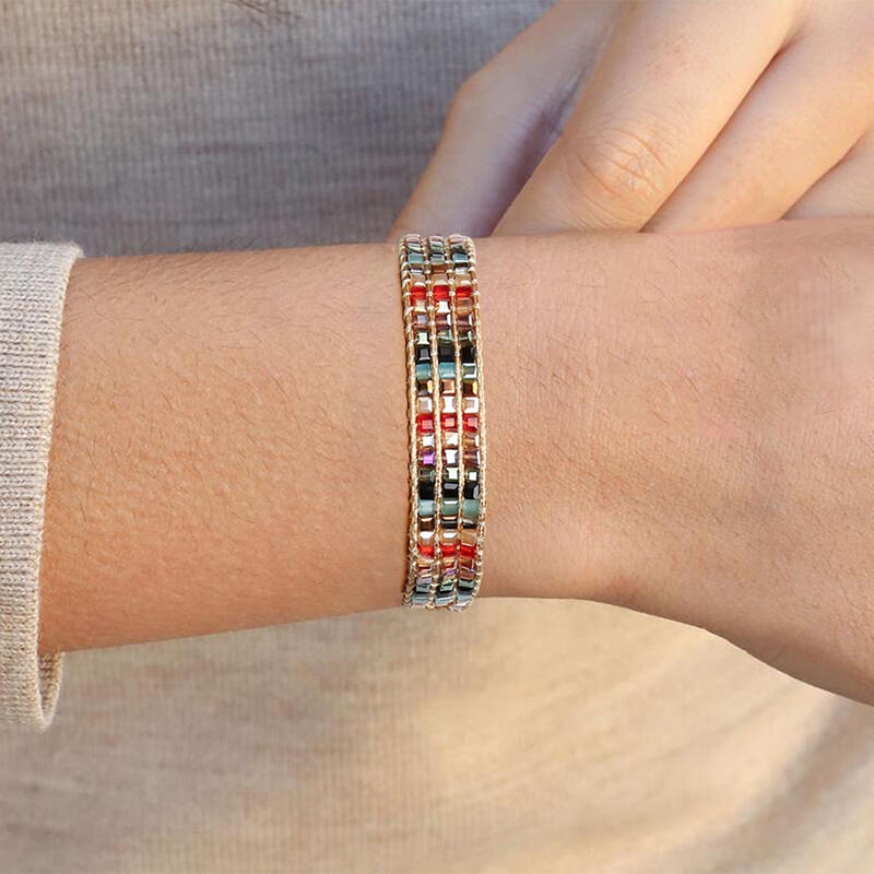 

Adjustable Hand-Woven Crystal Bracelet, Multicolor, 479705