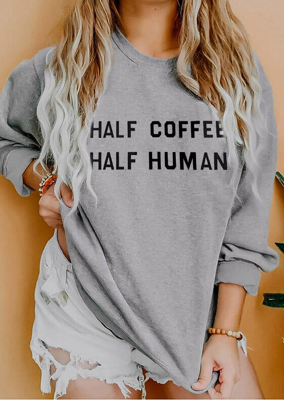 

Sweatshirts Half Coffee Half Human Sweatshirt in Gray. Size