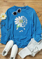 Daisy Floral Dog Paw Sweatshirt - Blue
