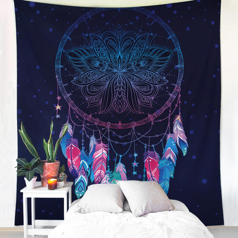 

Dreamcatcher Mandala Lightweight Cozy Tapestry, Black;blue, 479949