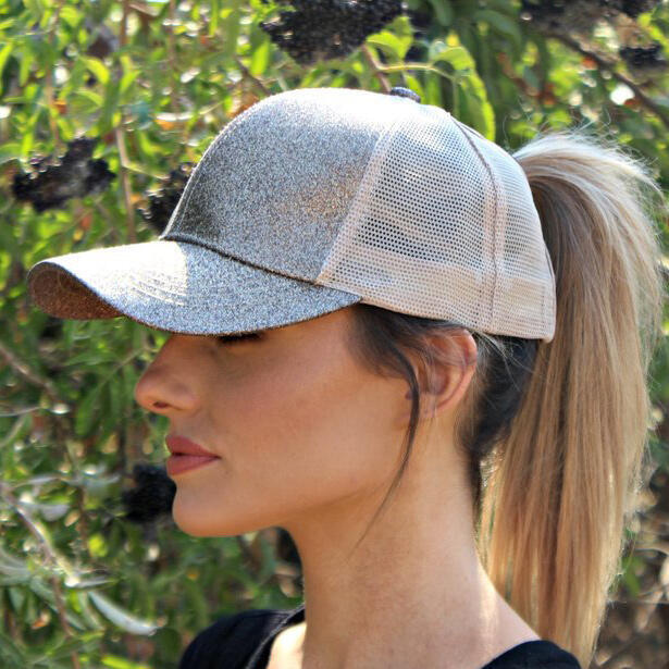 

Sequined Mesh Splicing Baseball Cap, Pink;silver;coffee, 453242
