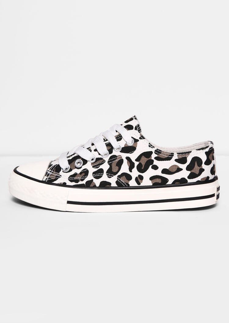 Sneakers Leopard Printed Lace-Up Sneakers in Multicolor. Size: 35,36,37