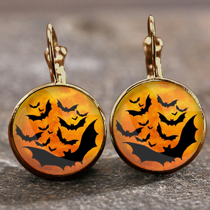 

Halloween Bat Alloy Earrings, Multicolor, 480194