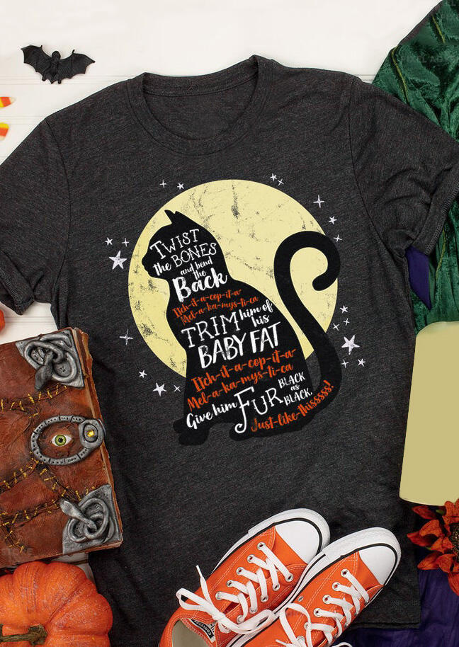 

Halloween Thackery Binx Black Cat Moon T-Shirt Tee - Dark Grey, 480106