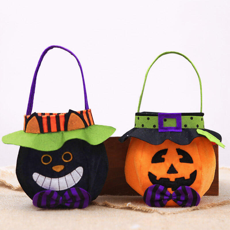 

Home Decor Halloween Pumpkin Candy Gift Bag in Black,Yellow. Size