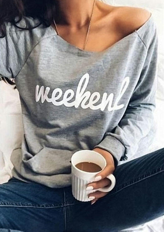 

Weekend Kangaroo Pocket Raglan Sleeve Blouse - Gray, 480287