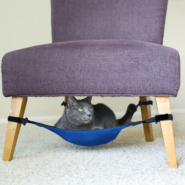 

Pet Products Comfortable Hanging Pet Cat Hammock in Blue. Size