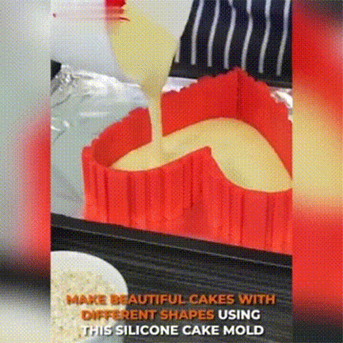 

Tools Flexible DIY Silicone Cake Mould in Red. Size