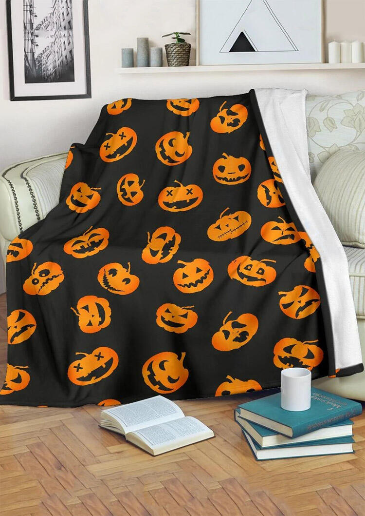

Blanket Halloween Pumpkin Cozy Blanket in Black. Size