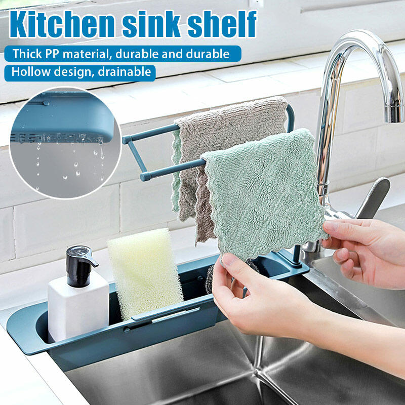 

Telescopic Sink Storage Holder in Deep Blue. Size