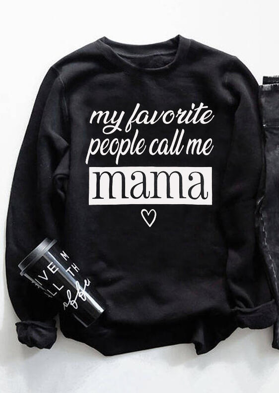 

My Favorite People Call Me Mama Heart Sweatshirt - Black, 480543