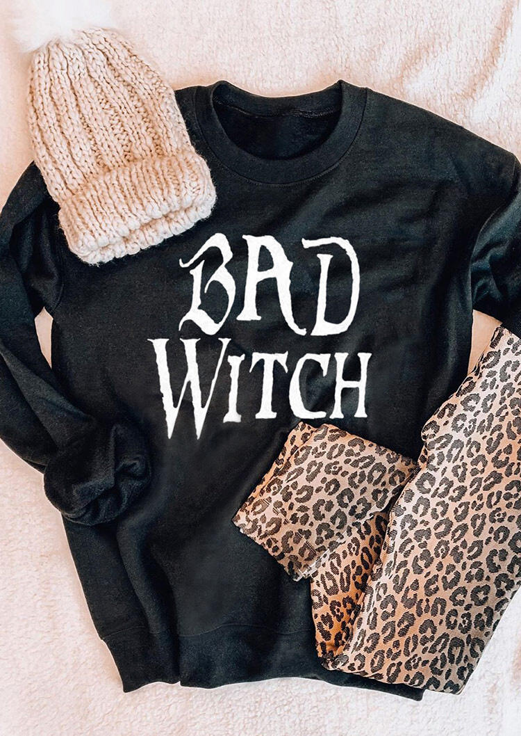 

Sweatshirts Halloween Bad Witch O-Neck Sweatshirt in Black. Size