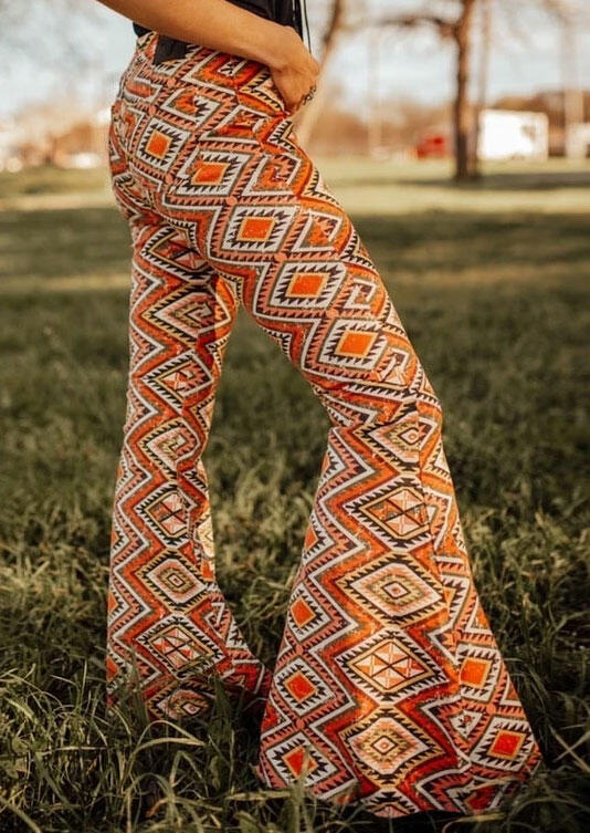 

Aztec Geometric Bohemian Wide Leg Pants, Multicolor, 480893