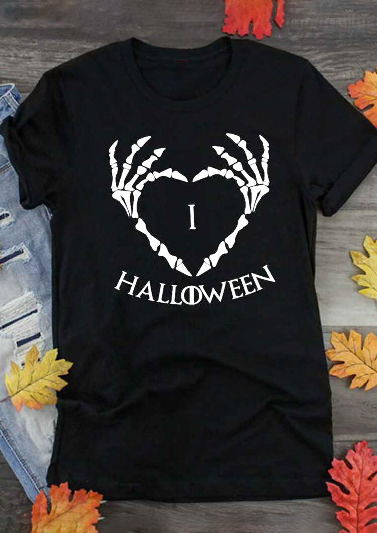 

I love Halloween Heart T-Shirt Tee - Black, 481167