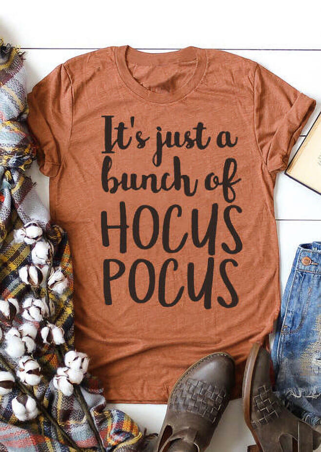 Hocus Pocus O-Neck T-Shirt Tee - Orange