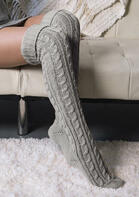 Over Knee Warm Crimping Knitting Socks