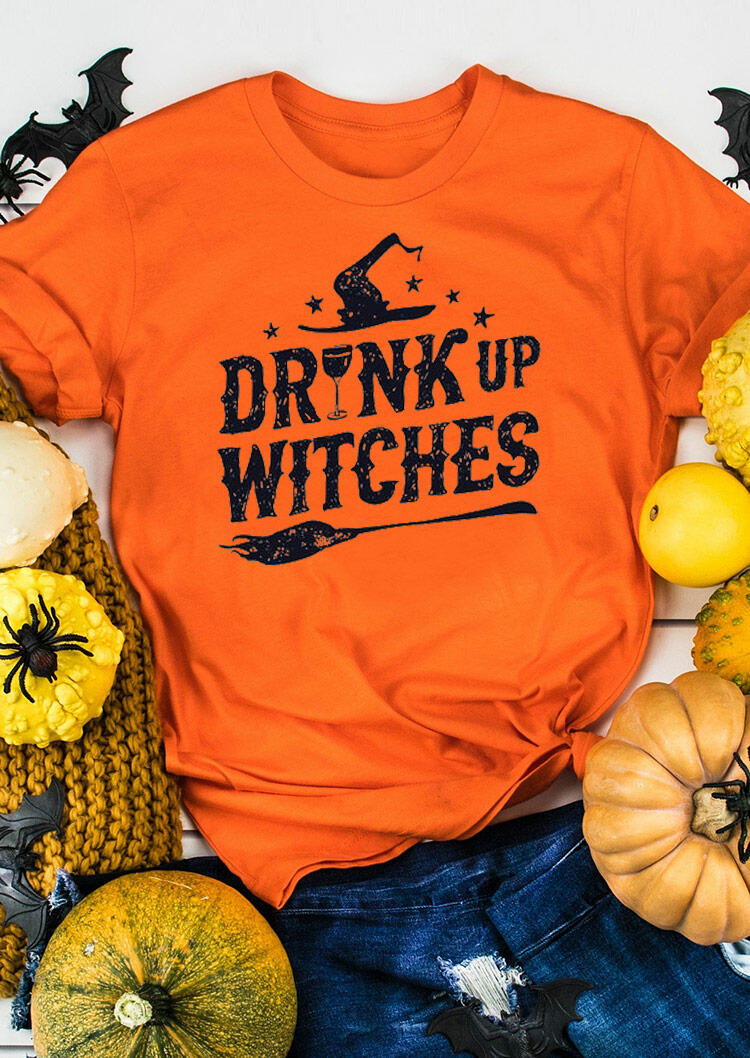 

Halloween Drink Up Witches T-Shirt Tee - Orange, 481224