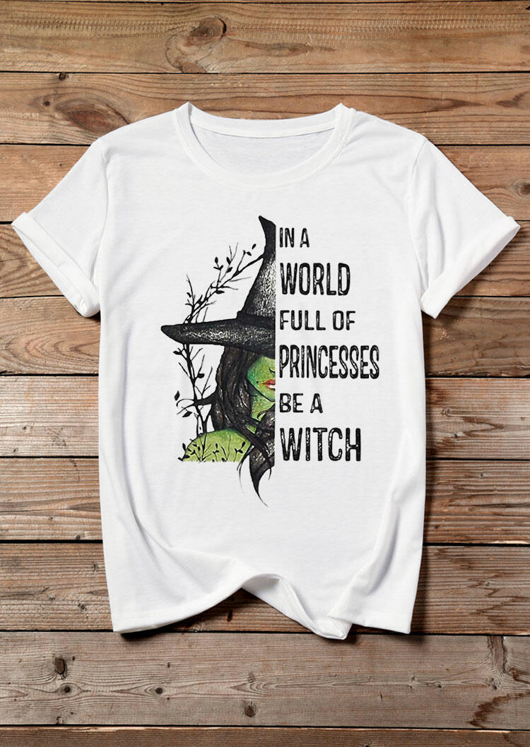 Tees T-shirts Presale - Halloween Be A Witch T-Shirt Tee in White. Size: S,M,L,XL