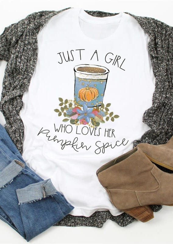 

T-shirts Tees Pumpkin Spice Juice O-Neck T-Shirt Tee in White. Size: ,M,XL