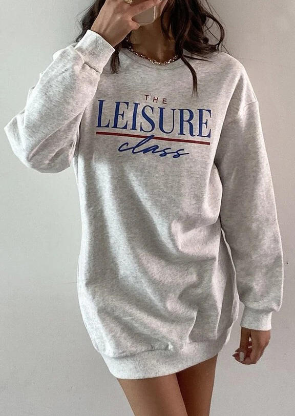 

Mini Dresses Presale - The Leisure Class Sweatshirt Mini Dress in Light Grey. Size: S,M,,XL