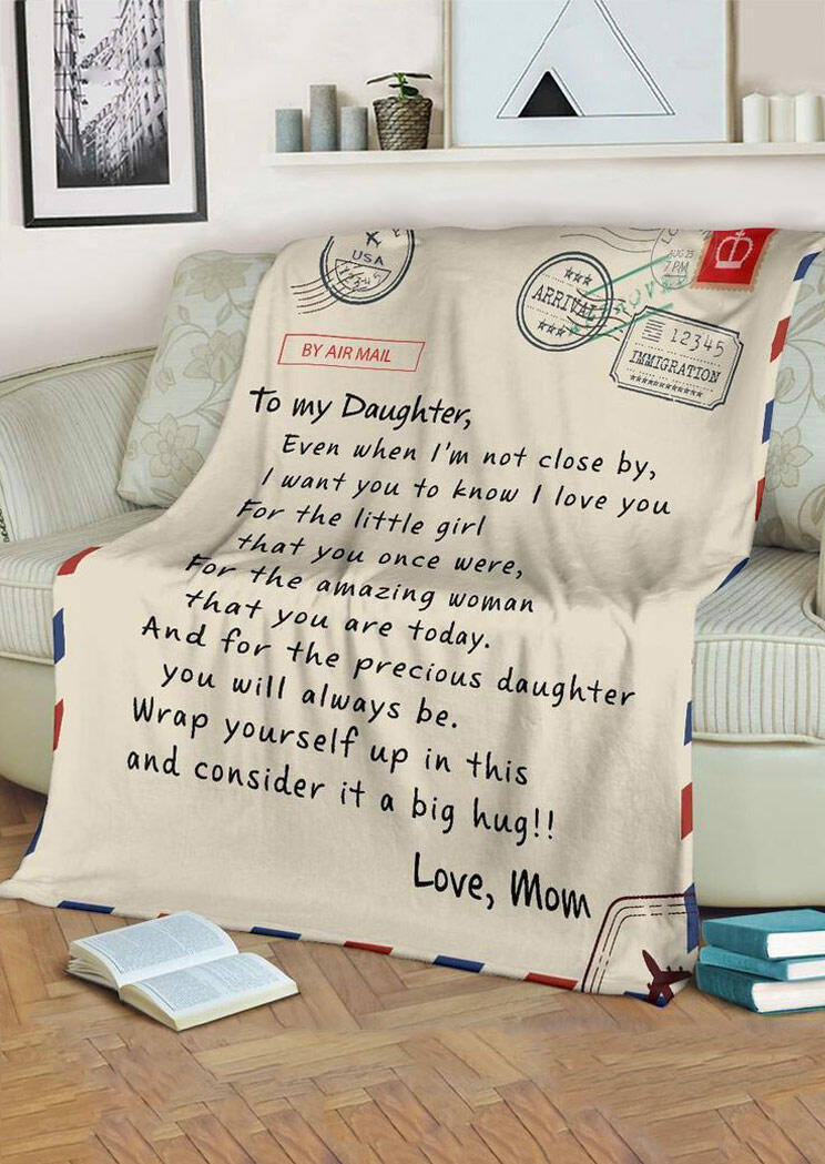 

A Letter To Daughter Velvet Warm Blanket, Beige, 480297