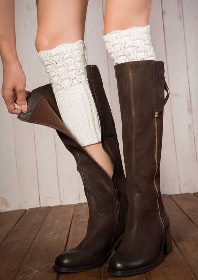 

Boot Cuffs Knitted Leg Warmers Socks, Gray;beige;coffee, 481533