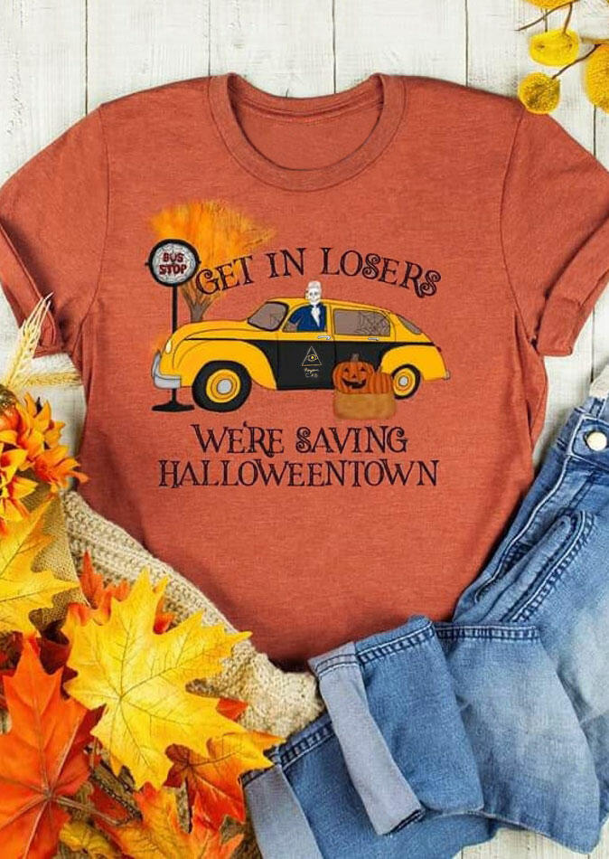 

We're Saving Halloweentown Pumpkin T-Shirt Tee - Orange, 480601