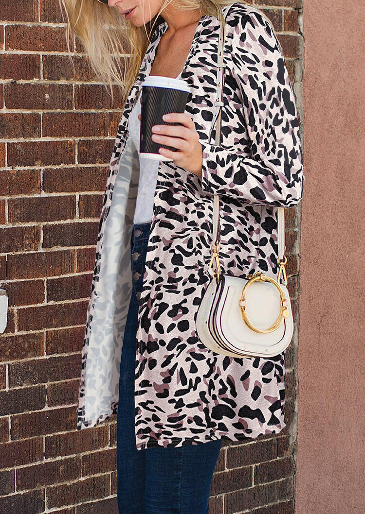 

Cardigans Leopard Long Sleeve Cardigan in Leopard. Size