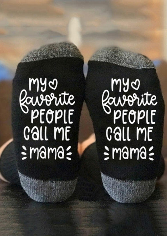 

My Favourite People Call Me Mama Socks, Black, 482022