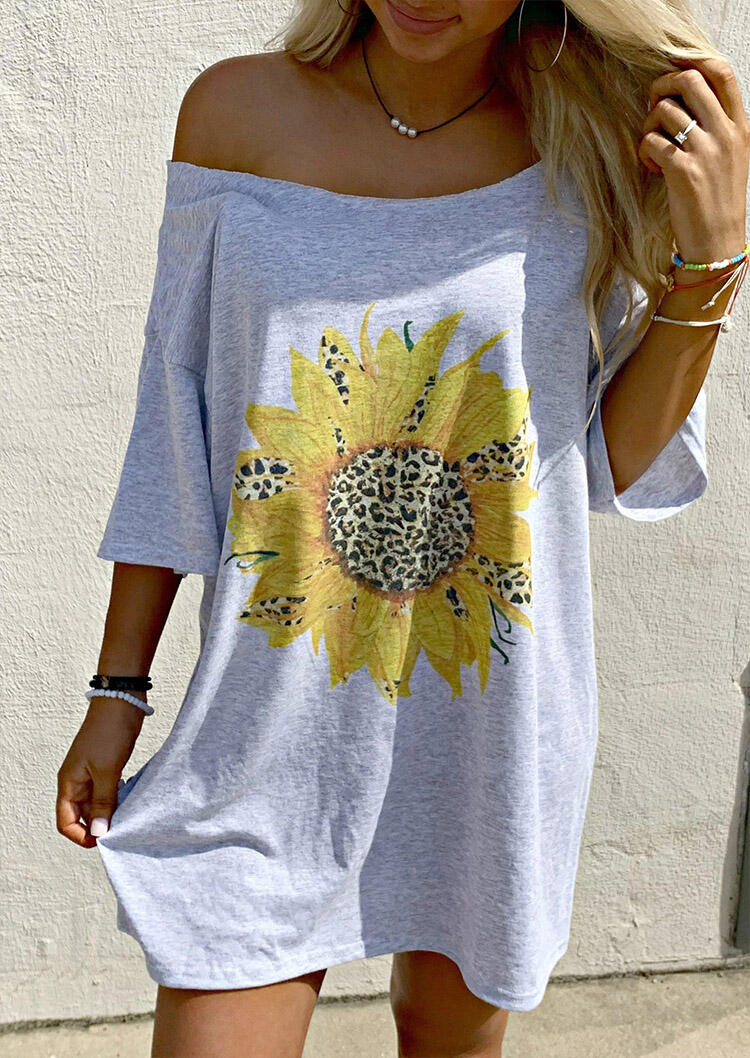 sunflower off the shoulder dress