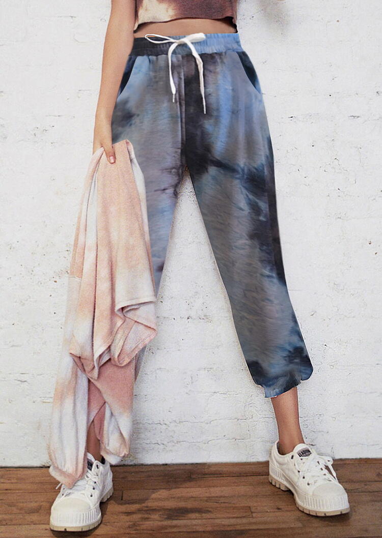 

Tie Dye Drawstring Pocket Pants, Multicolor, 482039