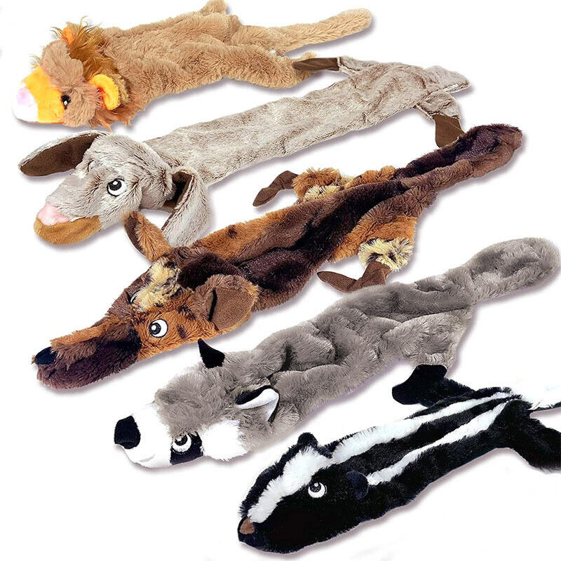 

5Pcs No Stuffing Plush Pet Dog Squeaky Toy, Multicolor, 482343