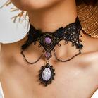 Vintage Gothic Lace Floral Halloween Choker Necklace