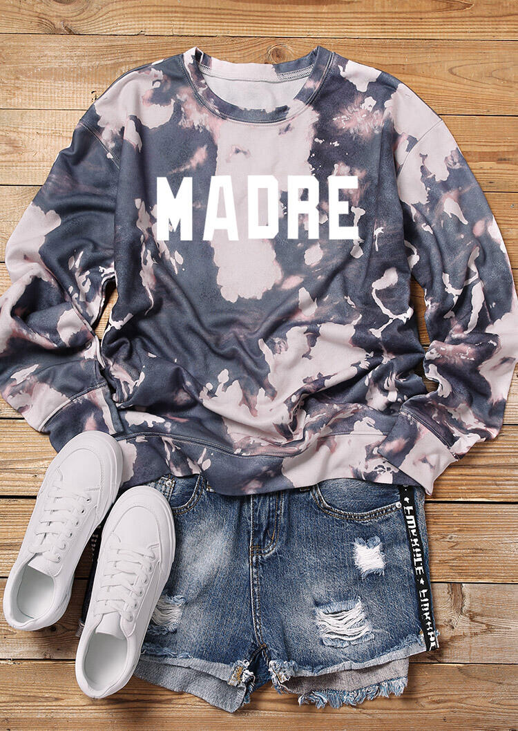 

Bleached Madre O-Neck Sweatshirt, Multicolor, 482435