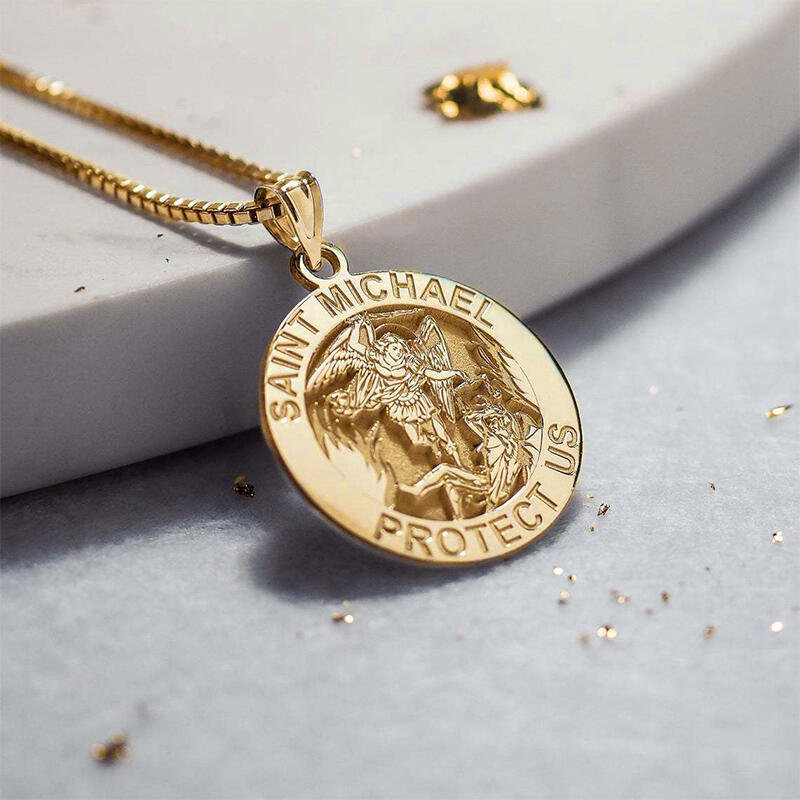 

Saint Michael Protect Us The Archangel Pendant Necklace, Gold;silver, 482795