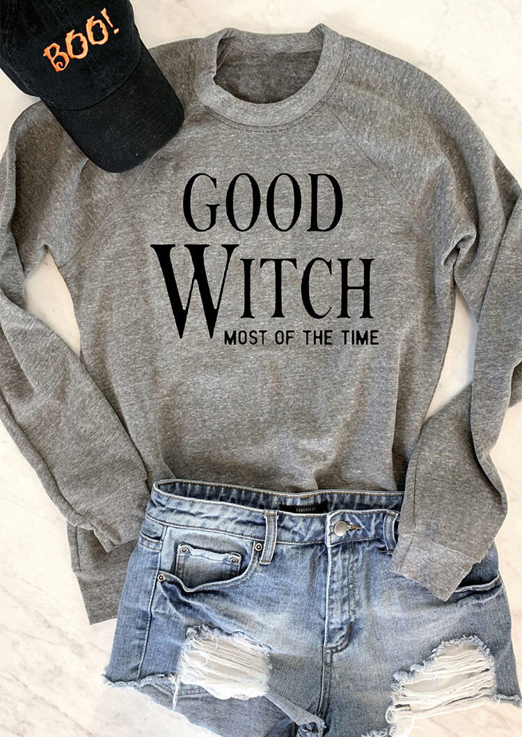 

Halloween Good Witch Most Of The Time Sweatshirt - Gray, 480854