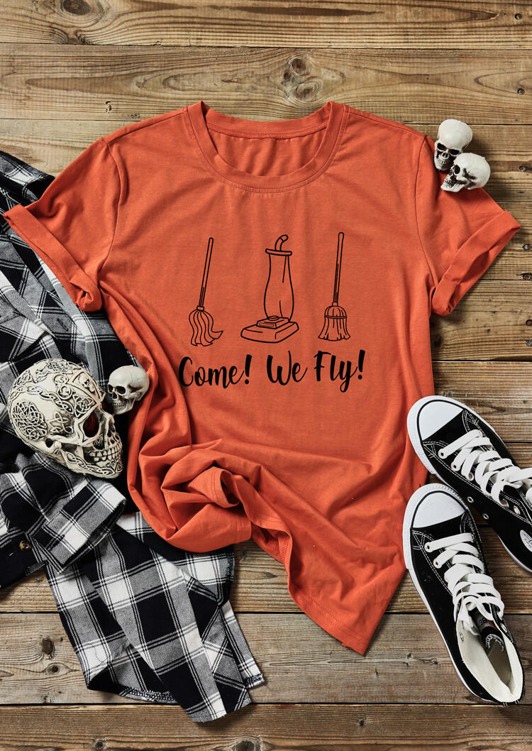 

Halloween Come We Fly Sanderson Sister T-Shirt Tee - Orange, 482741