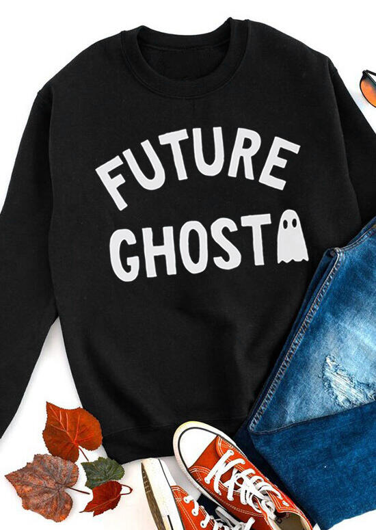 

Halloween Future Ghost O-Neck Pullover Sweatshirt - Black, 483165