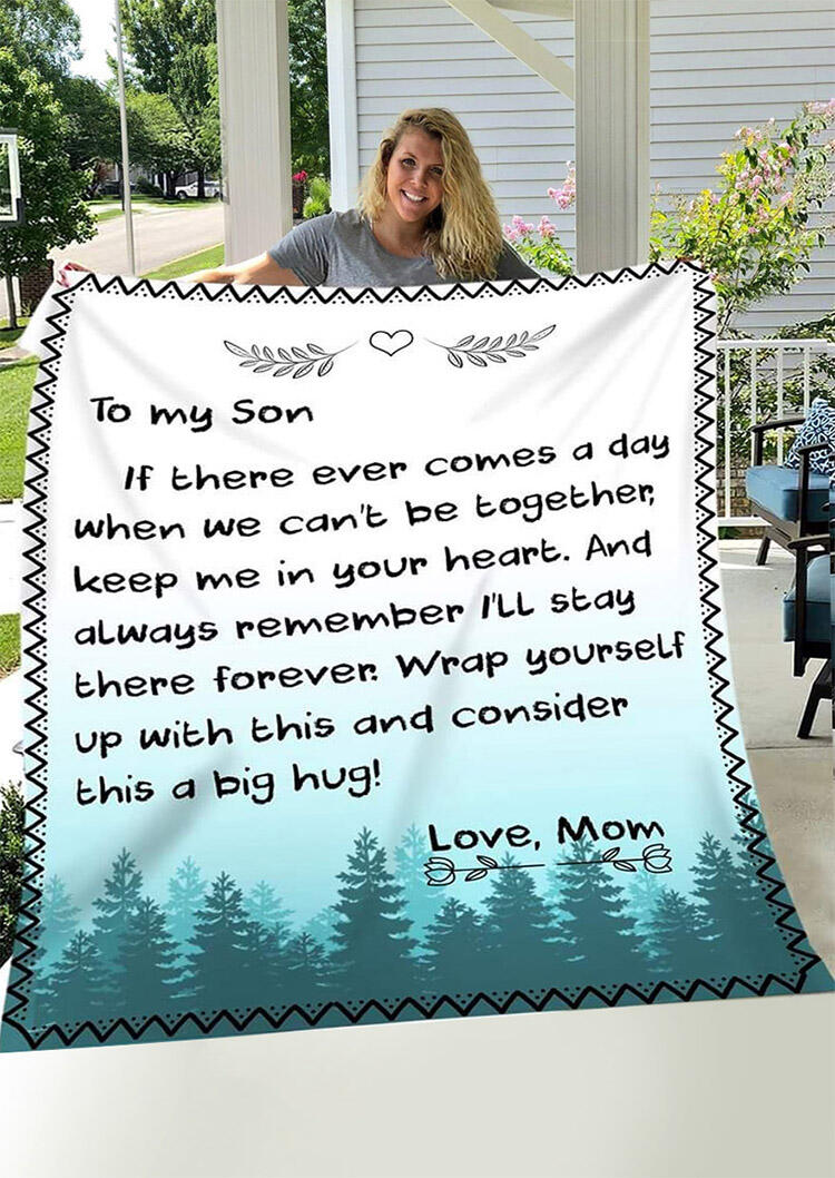 

A Letter From Mom To Her Son Velvet Warm Blanket, Blue, 482313