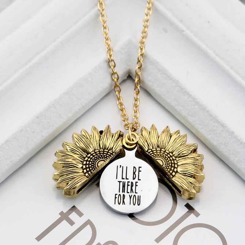 

Necklaces I'll Be There For You Sunflower Locket Pendant Necklace in Gold. Size