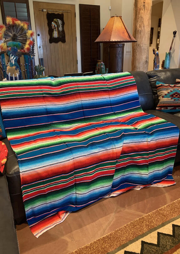 

Blanket Fashion Serape Striped Blanket in Multicolor. Size