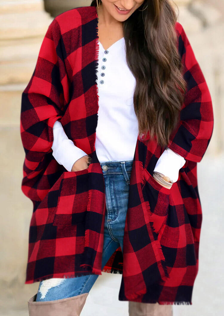 plaid wrap sweater