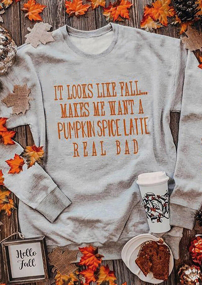 

Thanksgiving Pumpkin Spice Latte Sweatshirt - Gray, 482865