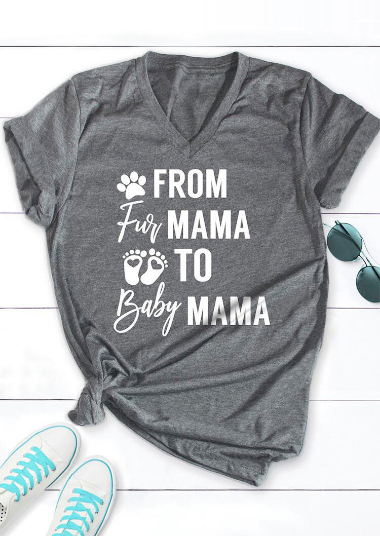 

T-shirts Tees From Fur Mama To Baby Mama Paw Graphic T-Shirt Tee in Gray. Size