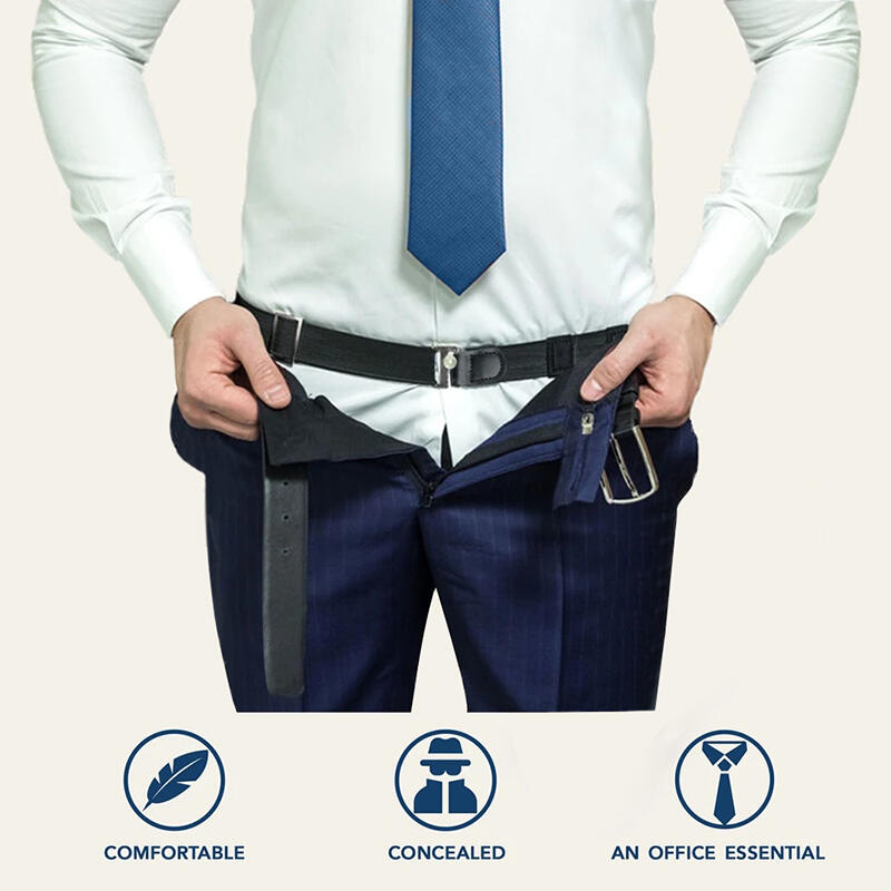 

Adjustable Flexible Shirt Stay Belt, Black, 483502