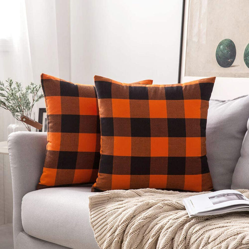 

Home Decor Halloween Plaid Pillowcase without Pillow in Plaid. Size